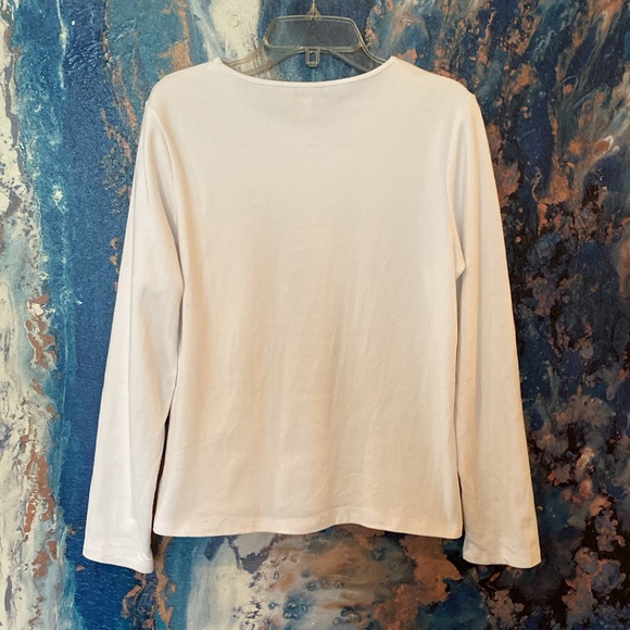 Eileen Fisher Perfect White LS Tee - Picture 3 of 4